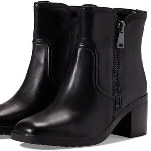 Naturalizer Emmy Block Heel Bootie in Black Leather